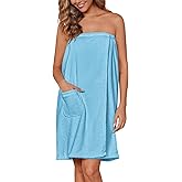 Ekouaer Women's Towel Wrap Soft Lightweight Shower Wrap Absorbent Spa Body Wrap Bath Robe with Velcro S-L