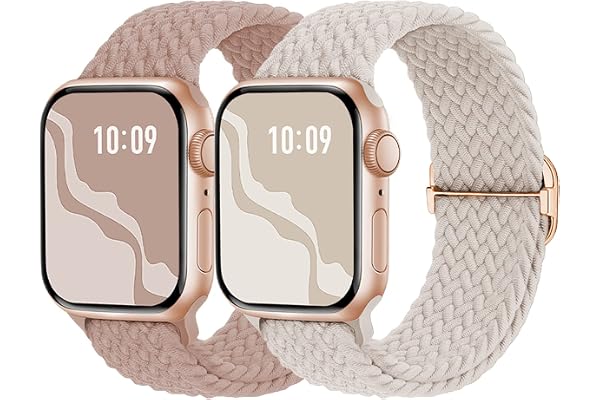 Braided Solo Loop Compatible with Apple Watch Band 38mm 40mm 41mm 42mm 44mm 45mm 46mm 49mm, Adjustable Stretchy Elastic Strap
