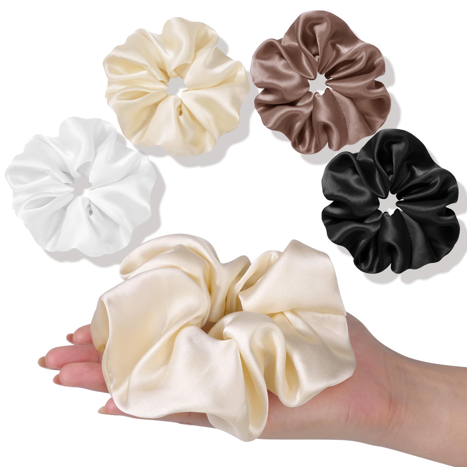 Photo 1 of ****MISSING PCS****OLESILK Silk Scrunchies Oversized 100% Mulberry: Large for Long Thick Hair, Soft and Smooth for No Damage Hair Care Sleeping, Vintage Fashion