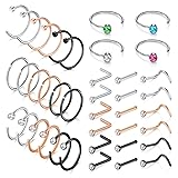 MODRSA Nose Rings Studs 18g Septum Ring Hoop L
