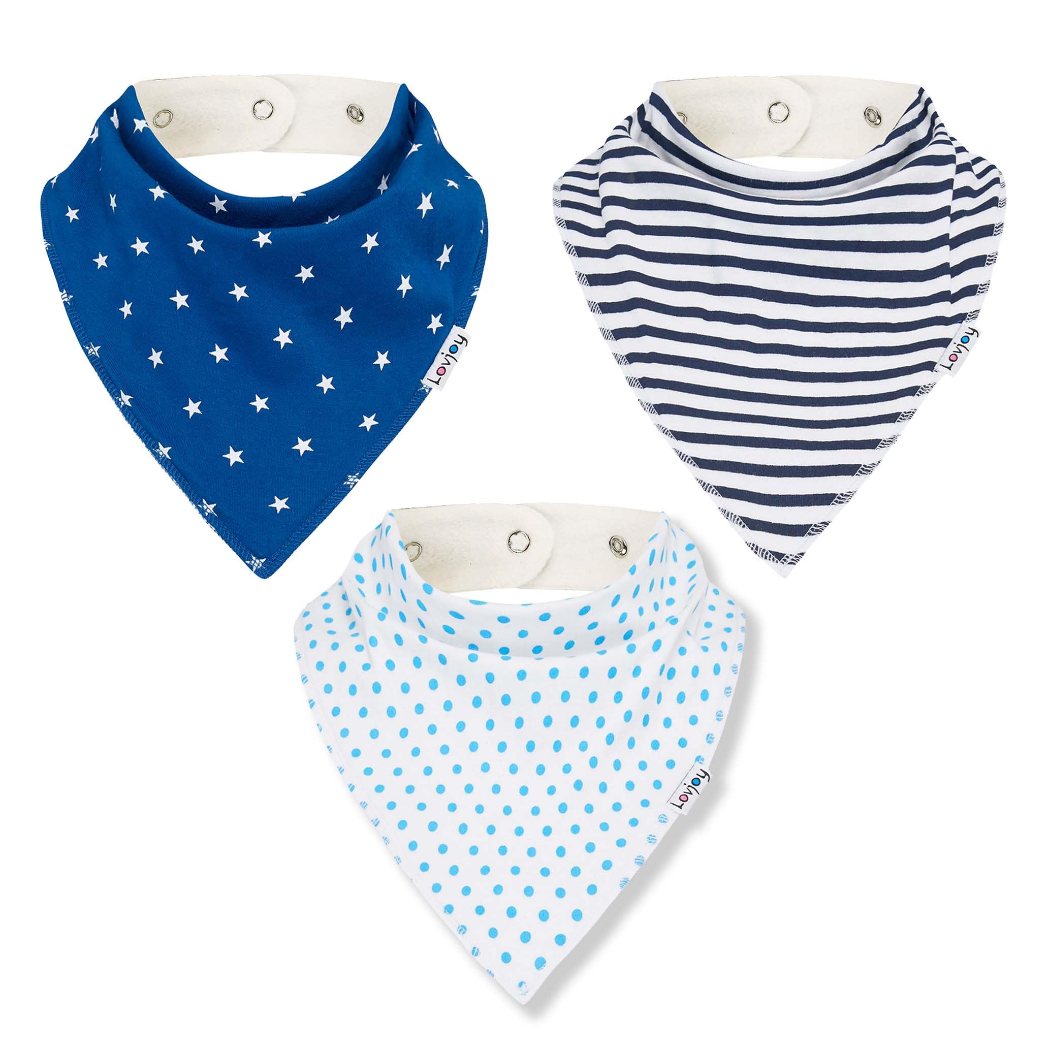 Lovjoy Large Bandana Bibs for Children 4+ Years/Special Needs Bibs/Suitable for Children, Teens and Adults/Adjustable Neck Size (Set 01)