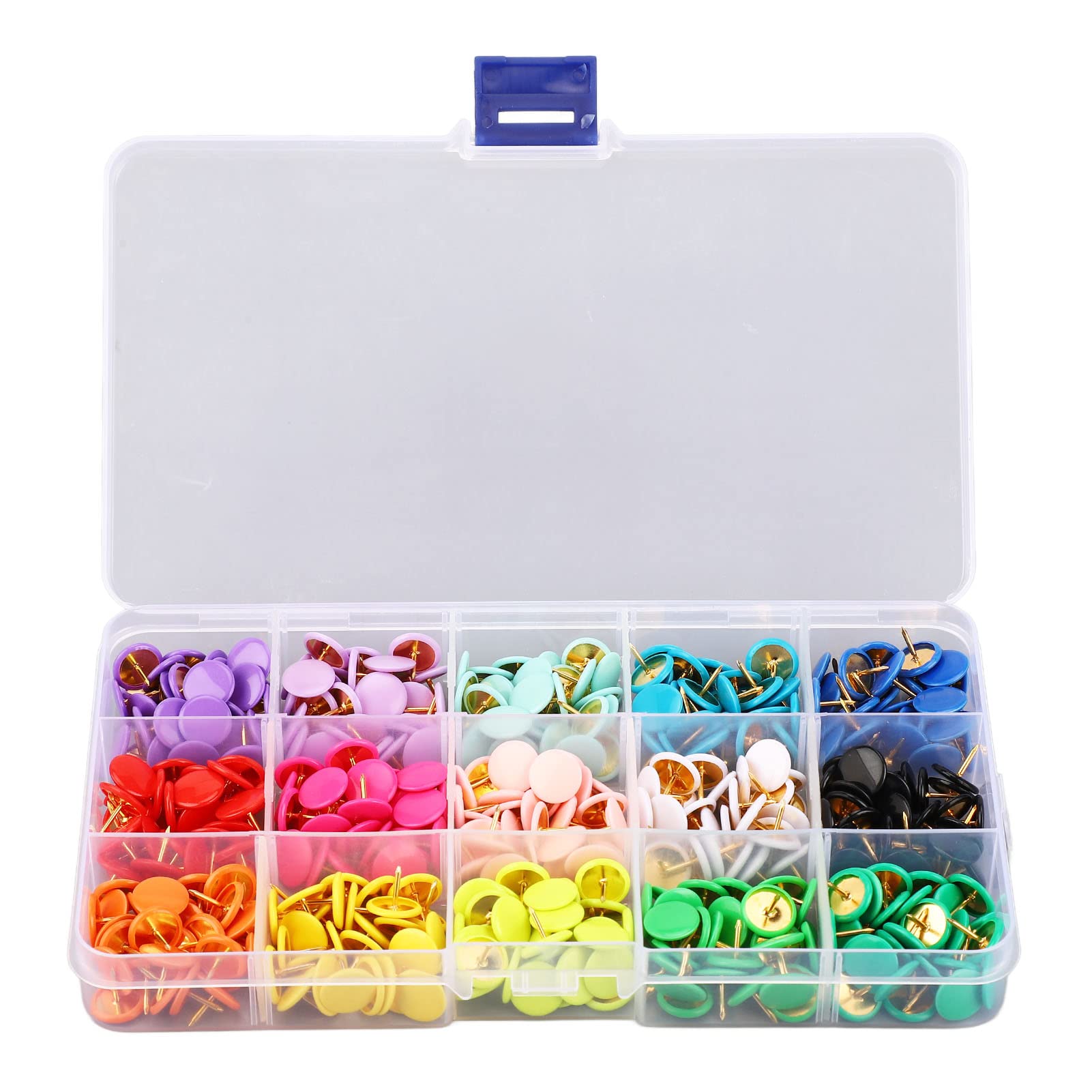 Decorative Thumb Tacks tachuelas 15 Colors Flat Head Easy To Use Cute Push Pins Colourful Drawing Pins Multipurpose Coloured Plastic Steel Wire Material Pins & Tacks tachuelas Pins & Tacks