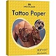 Printable Temporary Tattoo Paper for Laser/Inkjet Printer - 8.5"X11" DIY Personalized Image Transfer Sheet for skin (White-25 Sets)