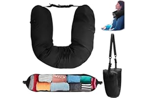 KEUYE Stuffable Travel Pillow, Stuffable Neck Pillow for Travel, Travel Neck Pillow Stuffable with Clothes, No Filler, Fits 3 Days' Essentials