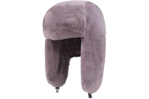 Brcus Women Russian Ushanka Trapper Pilot Aviator Cap Winter Windproof Ski Hat