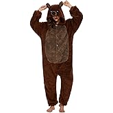 LATH.PIN Animal Onesie Pajamas for Adults Unisex One Piece Halloween Cosplay Costume Sleepwear for Women and Men