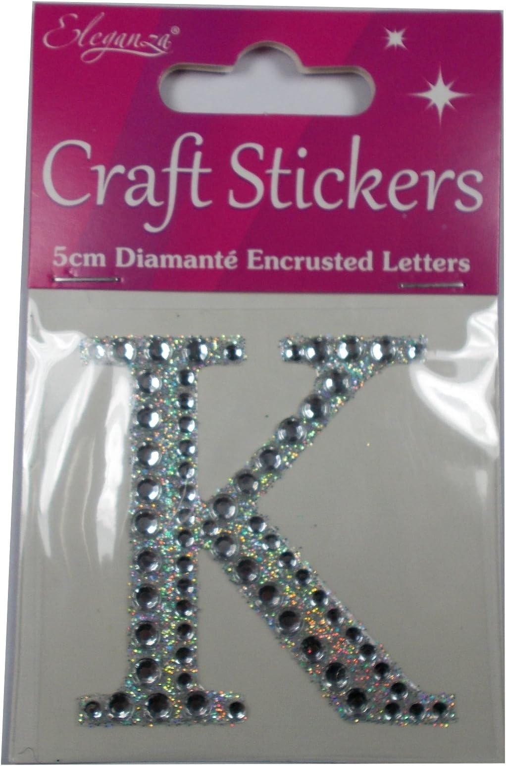 Craft Stickers 5cm Diamante Encrusted Letters & Numbers (K)