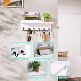 HapiRm Key Holder Wall Mount with 6 Hooks and Shelf view 3