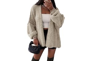 ATHMILE Womens Fall Oversized Cardigan Sweaters Long Lantern Sleeve Knit Open Front Lightweight Winter Fashion Clothes 2025