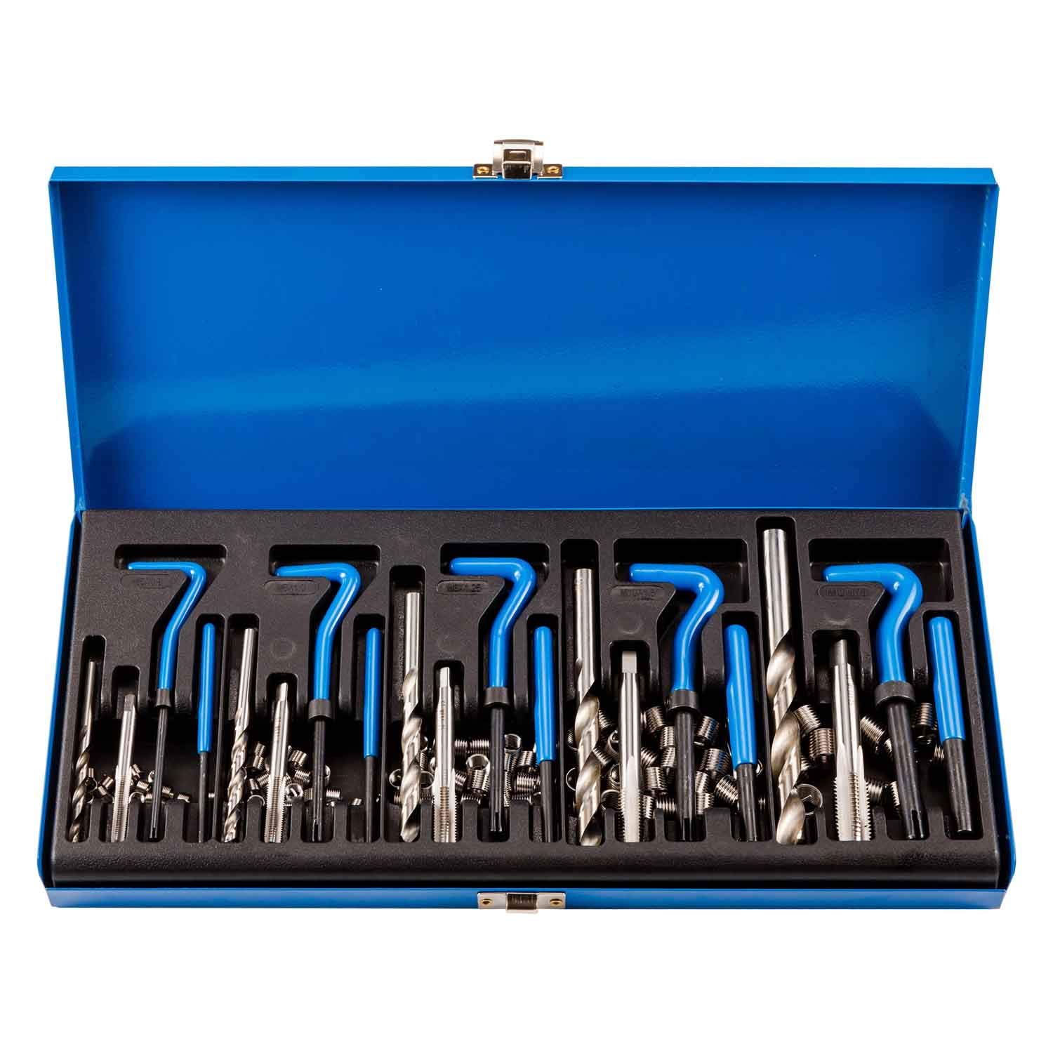Qnkaa 151pcs Thread Repair Kit Helicoil Insert Sleeves Metric M5 M6 M8 M10 M12 Stainless Steel Tap Drill