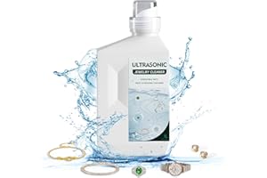 Jewelry Cleaner Solution, ROLWAY 1L Ultrasonic Jewelry Cleaner Solution for Use in All Ultrasonic Cleaner, Cleaning Diamond, Rings, Silver Earrings, Jewelry, Glasses