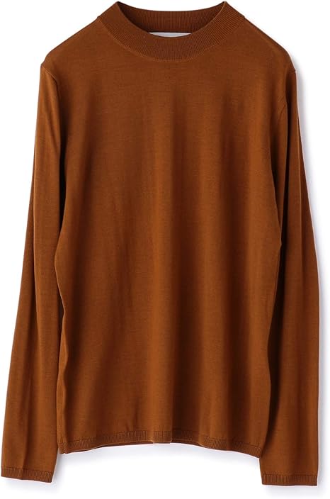 Amazon エストネーション Cariaggi ウールモックネックニット メンズ L キャメル セーター 通販