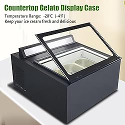 Wixkix Gelato Display Showcase, Hard Ice Cream