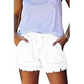 HVEPUO Women Casual Summer Shorts Elastic High Waisted Short Pants with Pockets