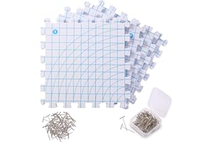 Mevome Blocking Mats for Knitting, Interlocking Extra Thick Block Boards 12”x12” for Crochet Projects with Grid Lines Needlep