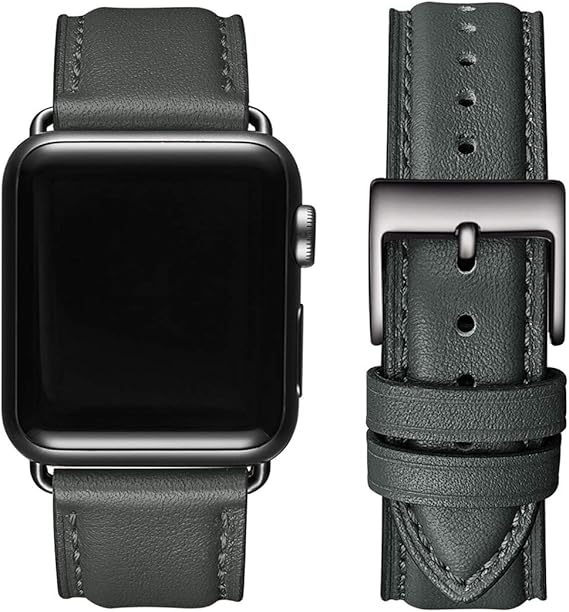 space gray watch with white band