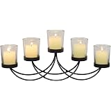 Amazon Com Danya B Kf102 Decorative Indoor Outdoor Round Waves Metal Wrought Iron Candleholder Centerpiece Home Kitchen
