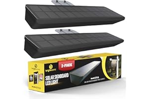 Brighticonics 2pck Solar Address Sign Light – IP65 Waterproof LED Lighted House Numbers – Easy Install, Auto Dusk-Dawn ON/Off, Outdoor Solar Address Signs for Yard, Homes, Business - Warm White 3000K