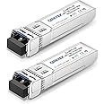 2Pack 10GBase-LR SFP+ Transceiver, 10G Singlemode SFP+ Duplex LC Module,Compatible for Cisco SFP-10G-LR, Ubiquiti UF-SM-10G,Meraki, Mikrotik, Supermicro, Netgear,SMF,1310nm,10km,DDM