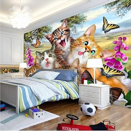 Wall Stickers Murals Custom 3d Photo Wallpaper Cute Cartoon