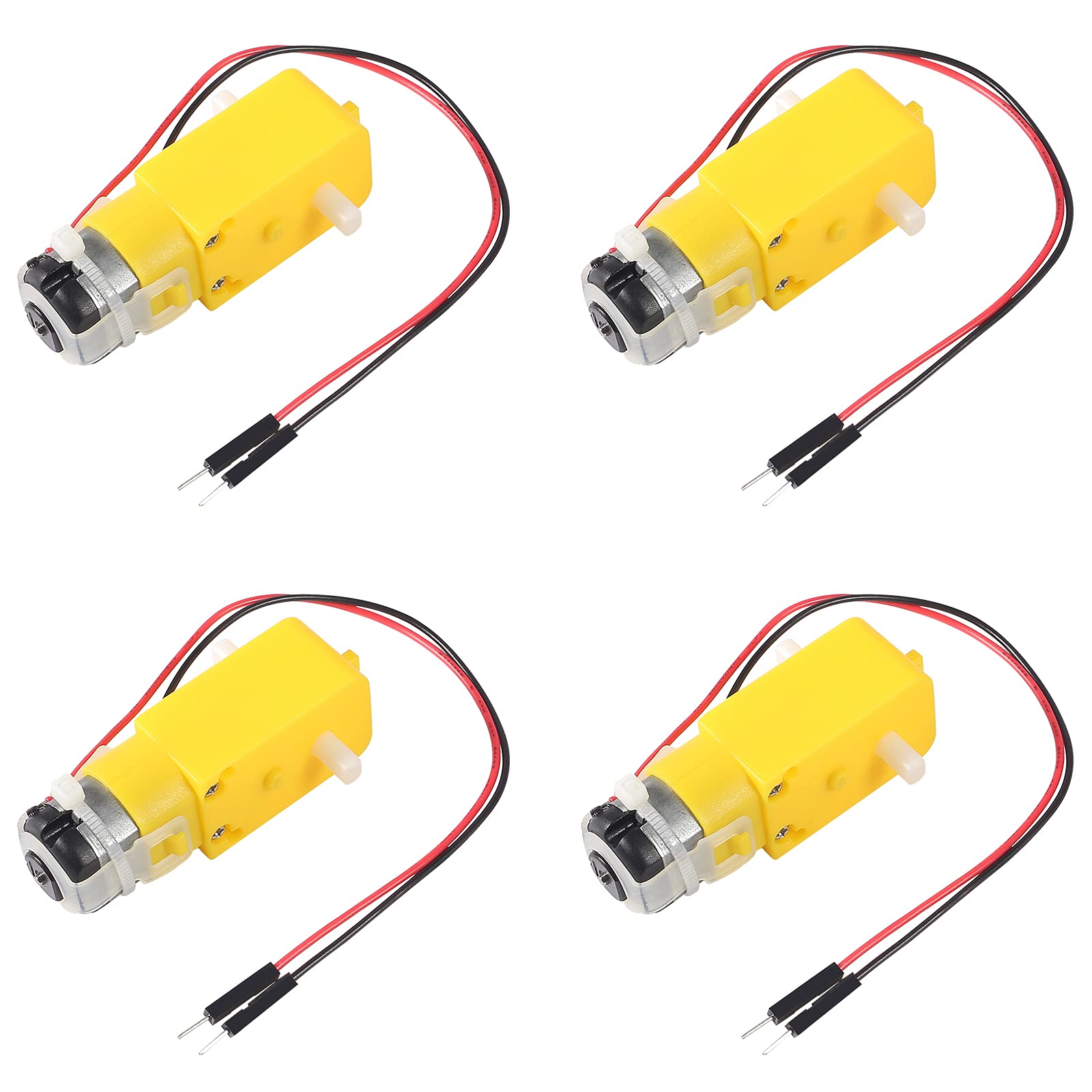 Dealikee 4 pcs TT Motor DC Gearbox Motor Dual Shaft 200RPM DC 3-6V Gear Motor for Arduino DIY Smart Car Robot