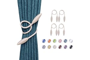 NICEEC 4 Pack DIY Curtain Tiebacks Clips Crystal Decorative Creative Twist Drape Tie Backs European Style Random Modelling Curtain Holdbacks for Home Kitchen Office Window Drapery (Creamy White)