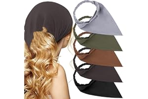 TOBATOBA Bandana Headbands for Women Elastic Hair Bandana Scarf Headband Head Coverings for Women Large Boho Triangle Bandana Hair Coverings Handkerchief Headbands for Women Girls Hair Accessories