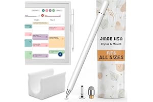Jmoe USA Stylus and Mount Compatible with Skylight 15 inch Calendar | Dual Tip with Mesh and Disc Tips | 2 Spare Replacement Parts | Flexible Stylus Holder Mounts to Calendar