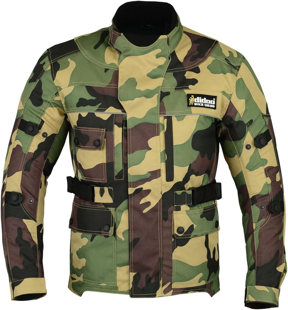 Hilbro Green Camo Camouflage Cordura Motorbike Motorcycle CE Armoured Waterproof Jacket