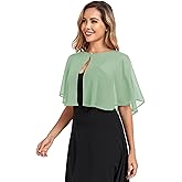 TONGFANTFL Women's Soft Chiffon Capelets Shawls and Wraps for Evening Wedding Cape Bole Cover Up