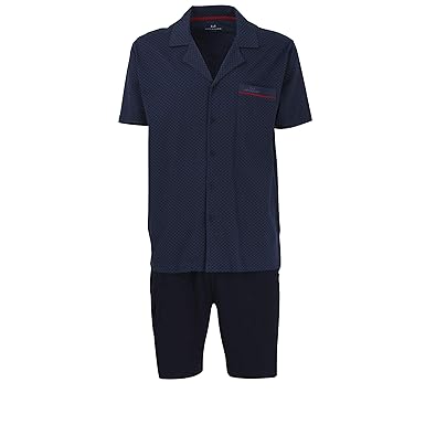 Götzburg Herren Nachtwäsche Zweiteiliger Schlafanzug, Pyjama kurz, aus Baumwolle