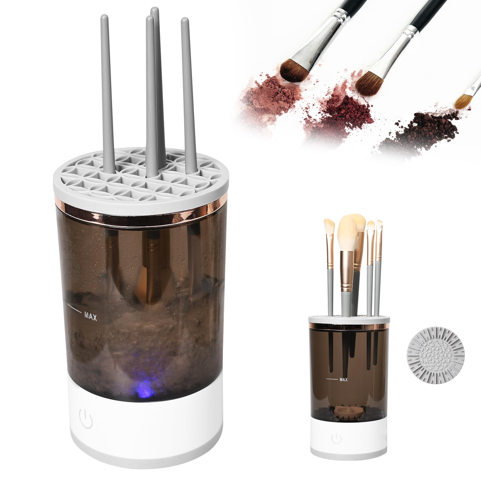 Pumwoy Electric Cosmetic Make Up Brush Cleaning Tool, Makeup Brush Cleaner and Dryer Machine, Spinner Makeup Brush Tool, Electric Makeup Brush Cleaner for Makeup Brushes