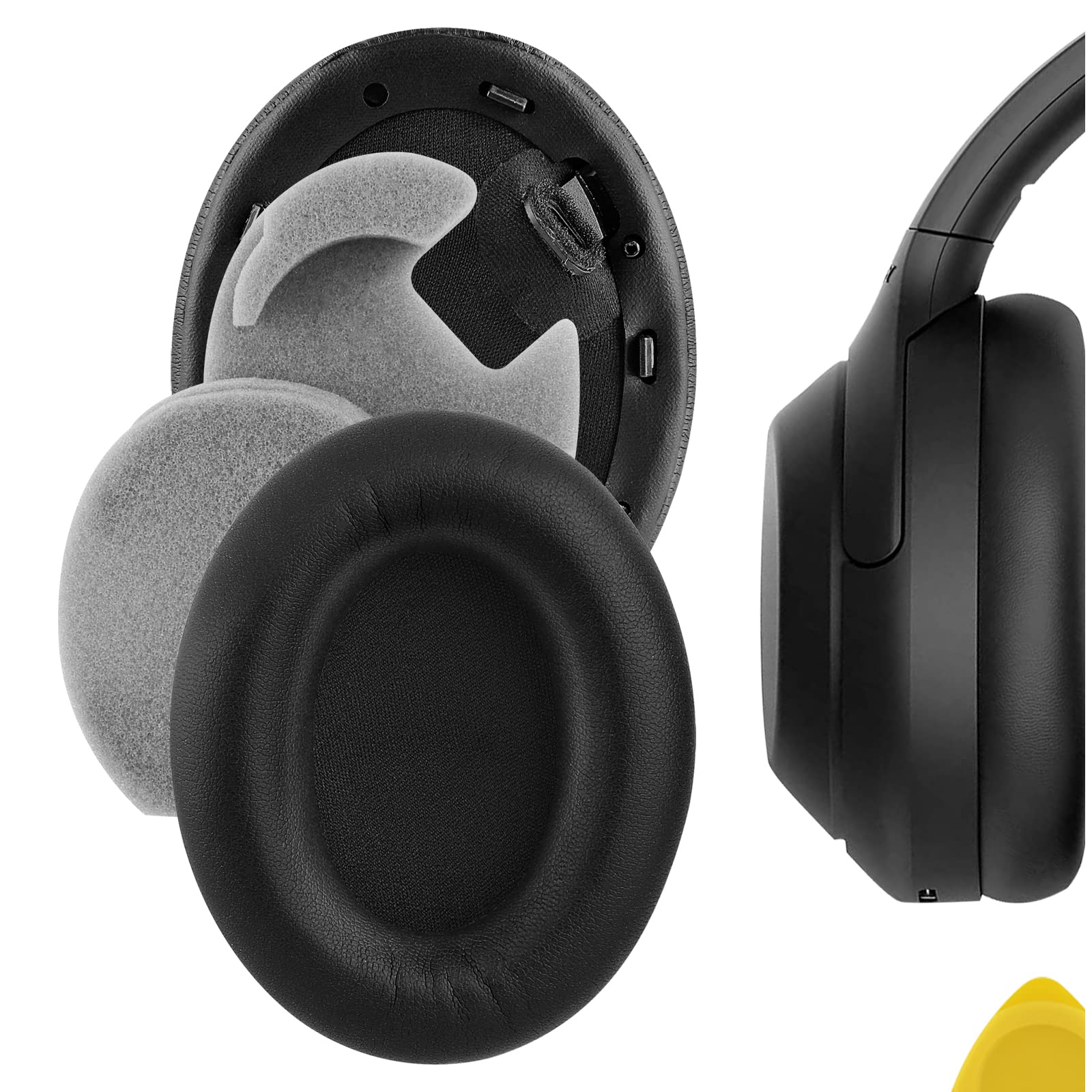 Geekria Replacement Ear Pads for Sony WH-1000XM4 Wireless Headphones Ear Cushions, Repair Parts (Black) — image 1