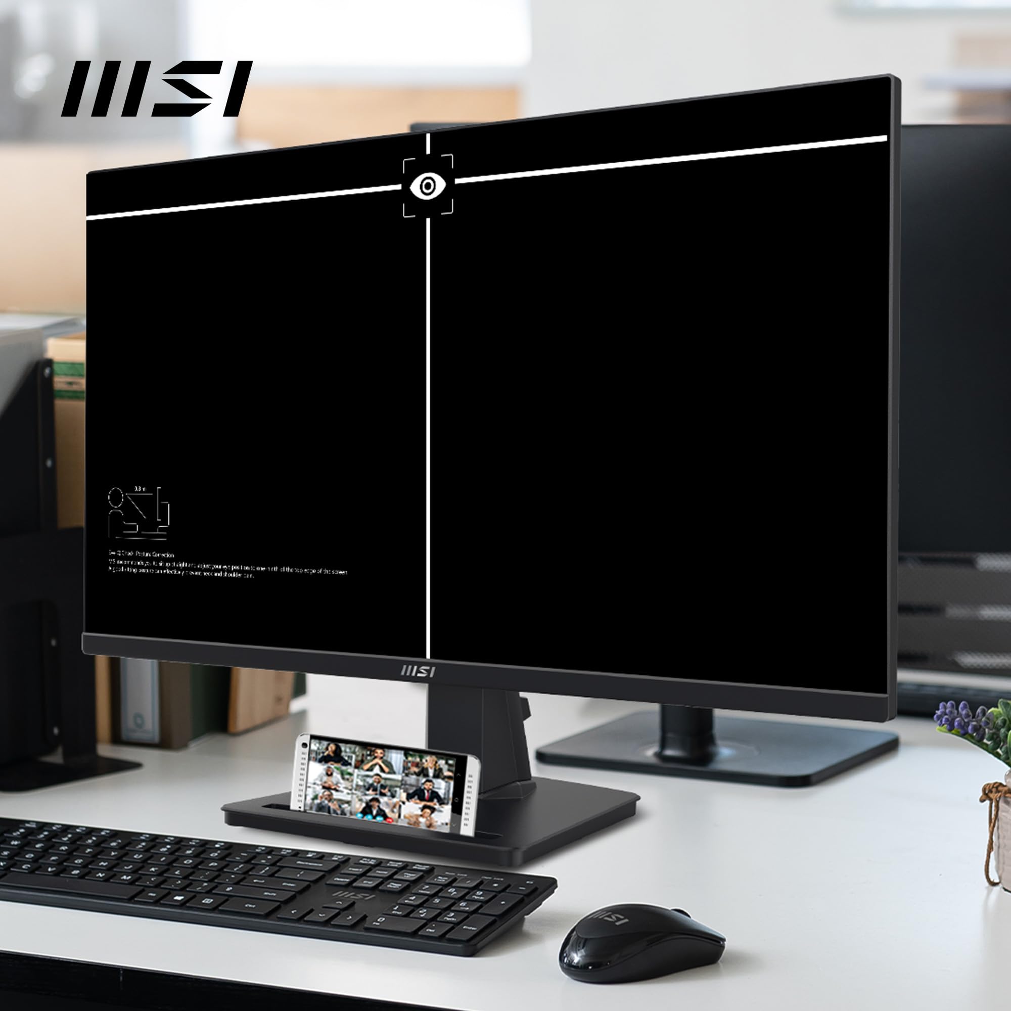 MSI PRO MP275Q 27 Inch WQHD Office Monitor - 2560 x 1440 IPS Panel, 100 Hz, Eye-Friendly Screen, Built-in Speakers, Tilt-Adjustable - HDMI 2.0b, DP (1.2a)