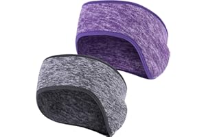 Obacle Headband Ear Warmer for Cold Weather Non Slip Thin Fleece Headband for Women Men Sports Running Cycling, 2 Pack