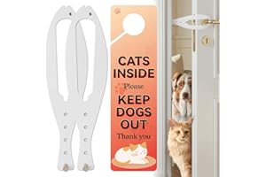 TGIOW Cat Door Latch, 2 Pcs Cat Door Stopper Pet Door Latch to Keep Dog Out of Litter Box and Food, Door Prop for Cat with 5 