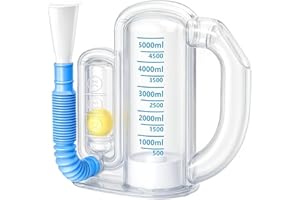 KSWEGKC Incentive Spirometer-Incentive Spirometer Adult Breathing Exercise Device for Lungs,Deep Breathing Trainer for Children and Adults,5000ml Capacity Measurement with Flow Indicator-7×7×3.1 in