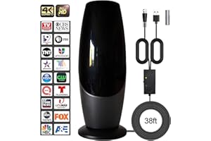 AVNICUD Digital TV Antenna for Smart TV - 2024 Amplified HD TV Antenna Outdoor/Indoor Long 480+ Miles Range - Support 360°Reception 4K 1080p Full HD Local Channels for Smart TV-36ft HDTV Cable 02