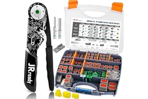 JRready DW5007-03 Deutsch Connector Kit,DT Connector 2 Pin,3 4 6 8 12 Pin Gray IP68 Waterproof Electrical Wire Connectors,Deutsch Crimp Tool 12-22AWG,Size 16 Solid Terminal,Deutsch Pin Removal Tool
