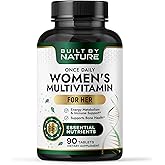 Built by Nature Multivitamin for Women – Daily Womens Multivitamin Supplement with Essential Vitamins & Minerals – Energy, Immunity & Beauty Support – 90 Tablets