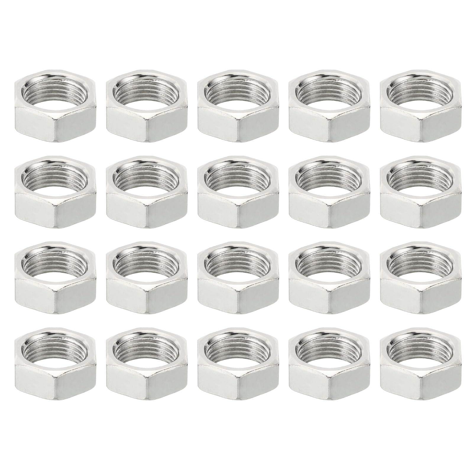 PATIKIL M13x1.0 Steel Hex Nuts, 20 Pack Metric Thread Zinc Plated Finished Hardware Nuts Screw Bolt Fasteners for Lamps Machinery Repair 7mm Height