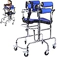 Walkers for Children(3-6 Age) Cerebral Palsy Disabled Kids Walker Six Wheel with Seat Adjustable Height Width, Disabled Auxiliary Equipment Rehabilitation Training Walking Aid