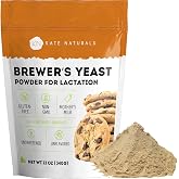 Kate Naturals Brewers Yeast Powder for Lactation Support, Nursing Moms,12oz | Gluten Free, Non-GMO, Debittered Brewer's Yeast for Lactation Cookies