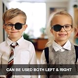 YUXIANLB 4 Pcs Eye Patches for Adults Kids Right Left Eye Patch Velvet Black view 6