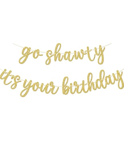 Gold 'Go Shawty' Birthday Decorations Kit - Hip Hop Theme Party Supplies