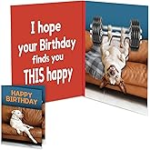 mountova Funny Birthday Card with Sound & Motion, Hilarious Dog Design – Happy Birthday Gift for Women, Men, Friends & Family