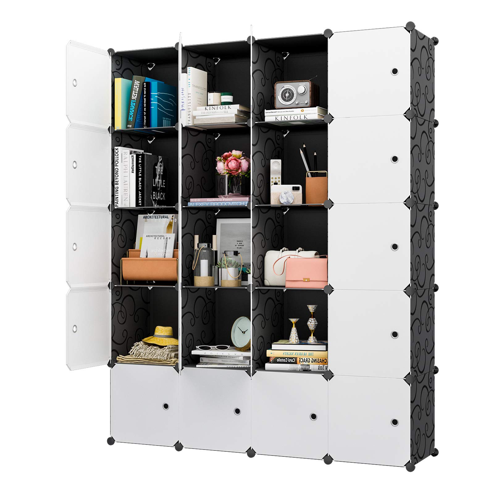 KOUSI Large Cube Storage -14"x18" Depth (20 Cubes) Organizer Shelves Clothes Dresser Closet Storage Organizer Cabinet Shelving Bookshelf Toy Organizer