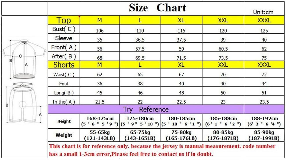 sponeed Men Cycling Outfit Set MTB Bicycle Jersey Road Biker Shorts Trianthlon Cyclwear Shirts : Clothing