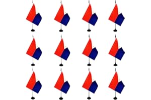 Rotenl Philippines Desk Flag, 12 Pack Filipino Table Office Flag with Black Solid Pole and Stand Base, International Country Flag, Festival Celebration, Classroom Meeting Desktop Decor (Philippines)