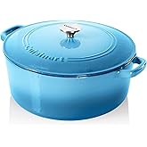 Cuisinart Chef's Classic Enameled Cast Iron Round Covered Casserole (Blue Gradient, 7- Quart)